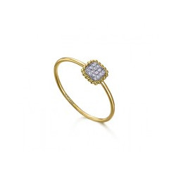 ANILLO PERLE CUADRADO ORO & DIAMANTES